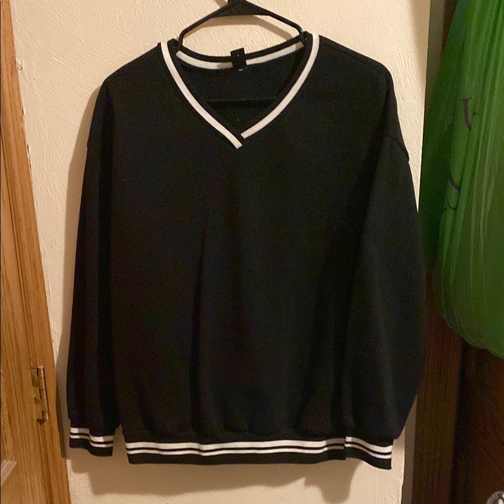 Men's Black V-Neck Sweater